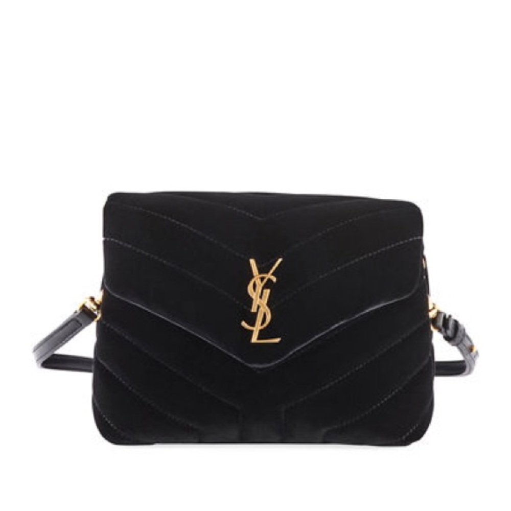 Loulou Monogram YSL ToyQuilted Velvet Shoulder Bag